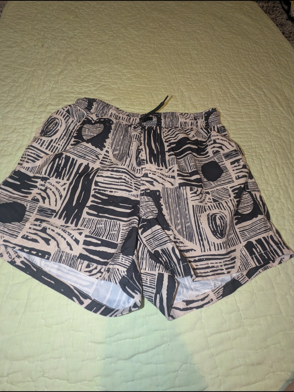 ASOS Black and Beige Abstract-Print Athletic Shorts
